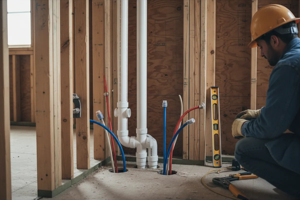 Drain and supply rough-in during Garbage Disposal Repair in Grindstone